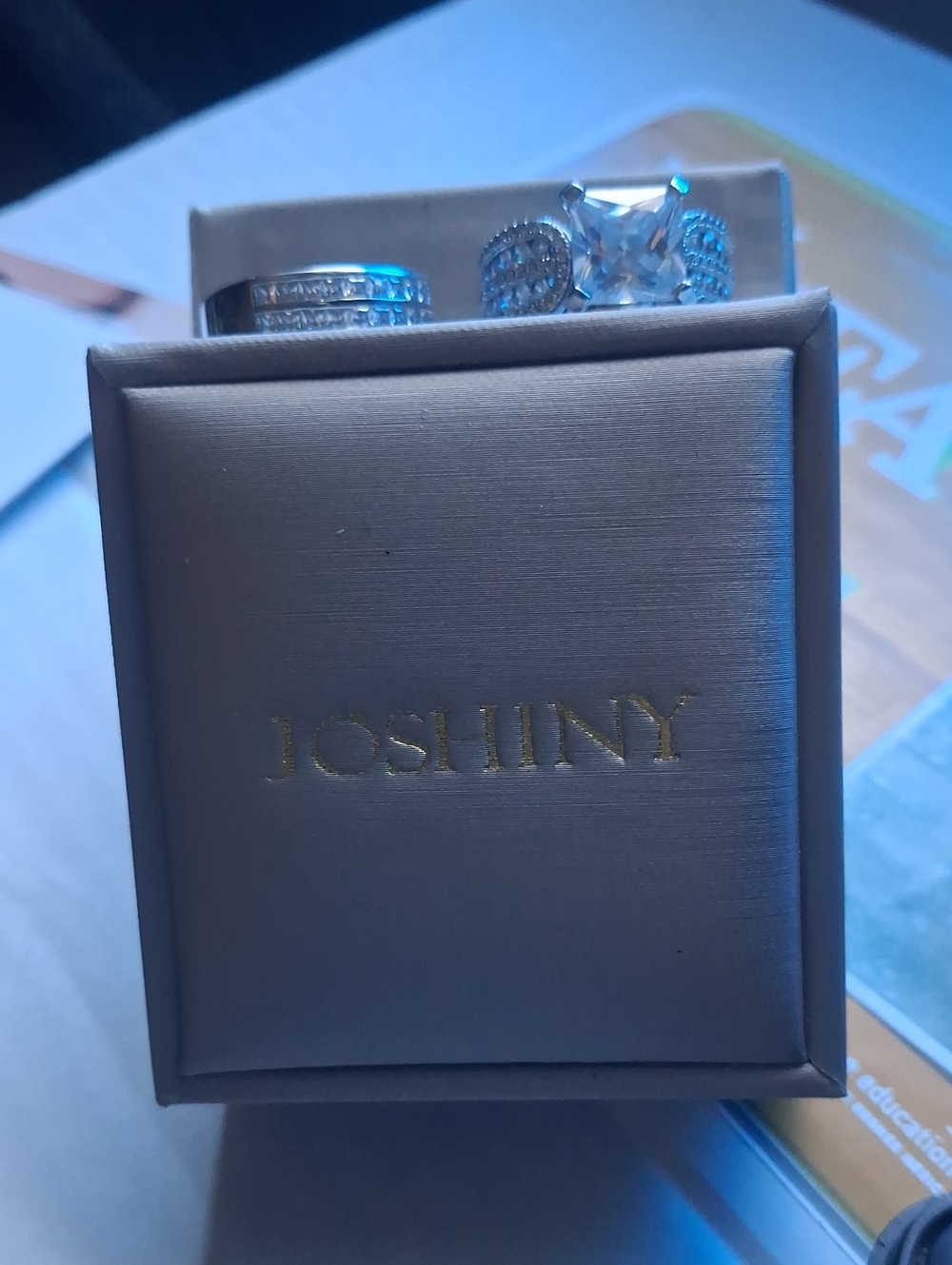 Silver .925 Ring Pair with Clear Stones